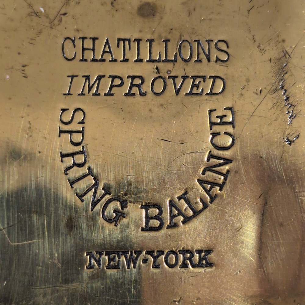 1890-1920's Chatillons Improved Spring Balance Hanging Scale NY 125 Lbs Brass - Picture 5 of 13